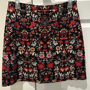 Loft Petite size 4 floral red skirt